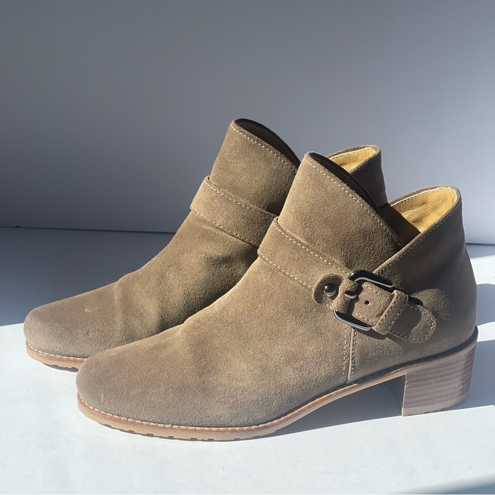 Stuart Weitzman Dude Neutral Sport Suede Ankle Booties